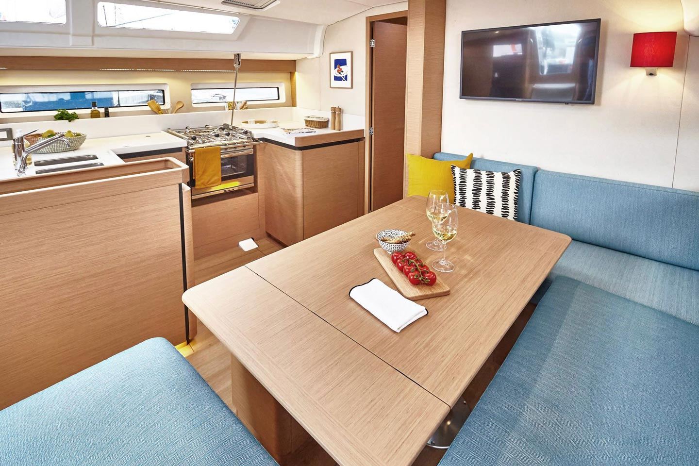 Photo of sailboat interior